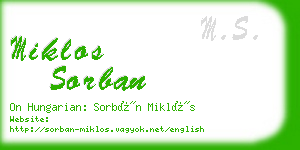 miklos sorban business card